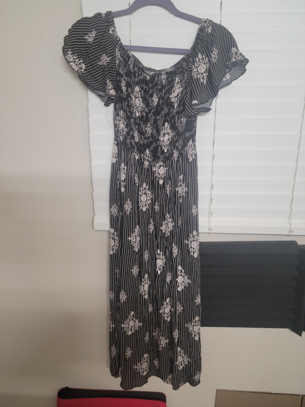 Maurices Black and White Floral Midi Dress